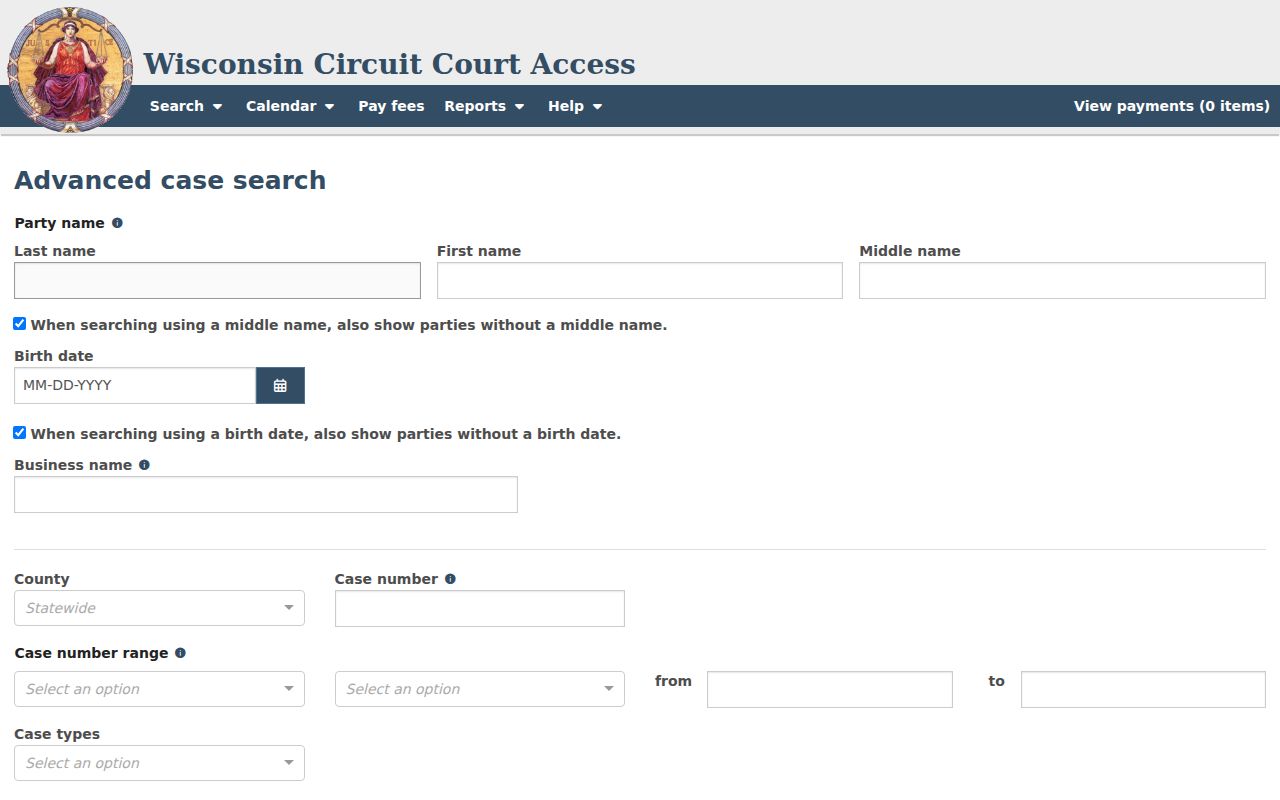 Advanced WCCA filters for Florence County docket searches
