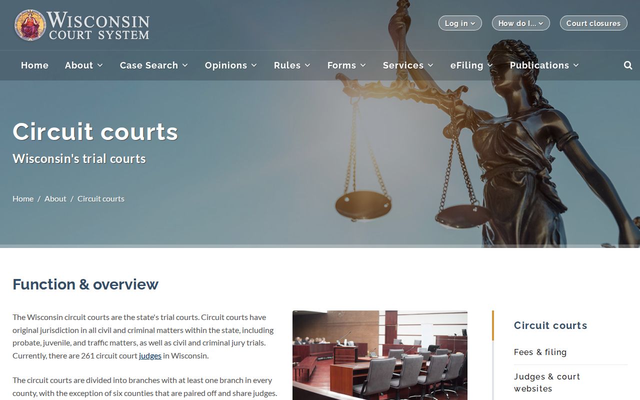 Wisconsin Circuit Court overview explaining the court that holds Florence County criminal dockets