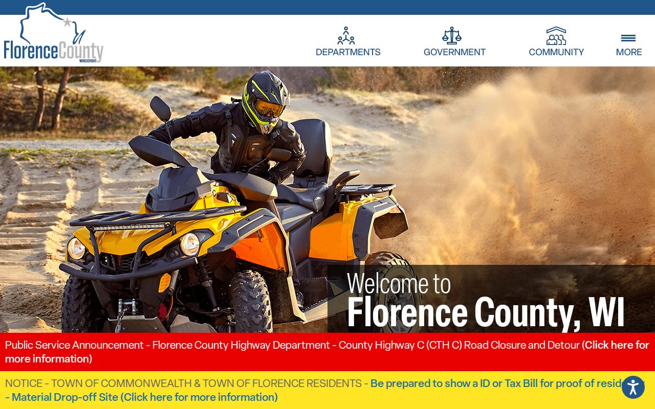 Florence County court docket link on the official county website